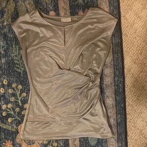 New York & Company silver Fitted Ruched Sleeveless Blouse